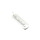 925 Sterling Silver WANDERLUST Charm Pendant Travel Word Arrow NEW .925 Bracelet Charm WR25