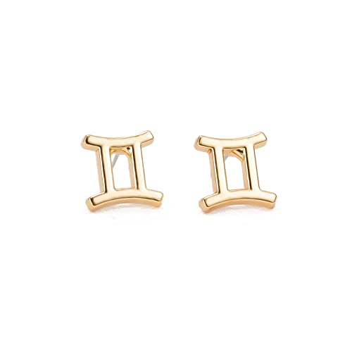 18K Gold Plated Twelve Constellations Stud Earrings with Card Horoscope Zodiac Eardrop Card Packaging Lightweight Tiny Astrology Ear Stud for Women Girls Teens Birthday Friendship Delicate Jewelry2