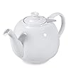 Urban Lifestyle Théière avec infuseur 1,6L en porcelaine Théière anti-goutte Infuseur intégré pour thé loose (Blanc)