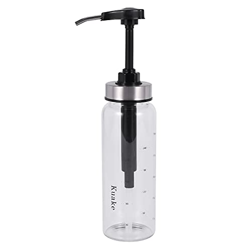 Hundnsney Sauce Pump Dispenser with Glass Leakproof Kitchen Condiment Dispenser for Ketchup Mustard Mayo