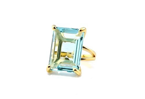 Bague en topaze bleue et or pour femme : le bijou de déclaration fait main