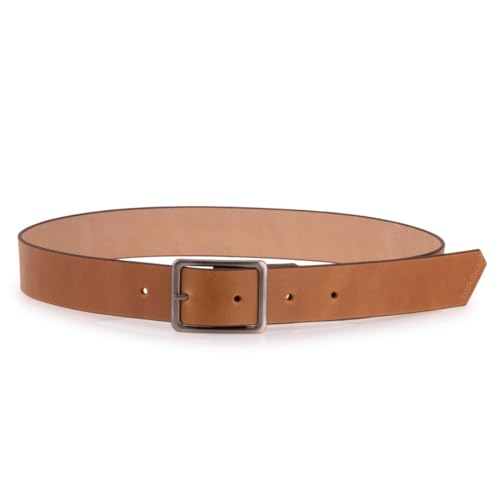 Cinto Ello Griff Esporte Fino 100% Couro 4cm Fivela Escovada (Marrom Claro, G)