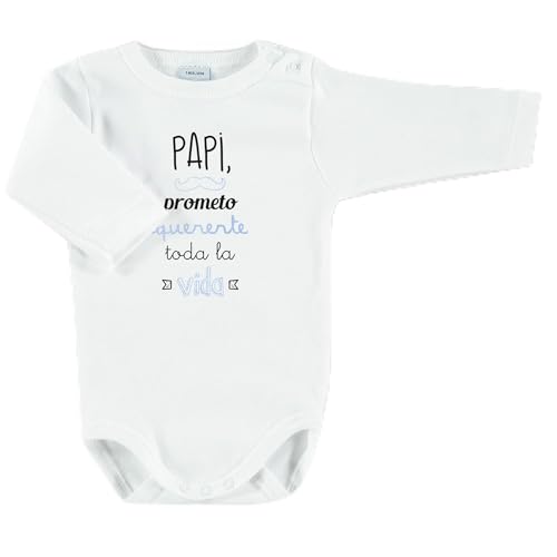 BABIDU Body Bebé Personalizado con Frases Divertidas y Originales - Para Papá, Mamá, Tía, Padrinos y Abuelos - Body Bebé Manga Larga 100% Algodón - Regalo Recién Nacido - Ropa Bebé Niño y Niña Unisex
