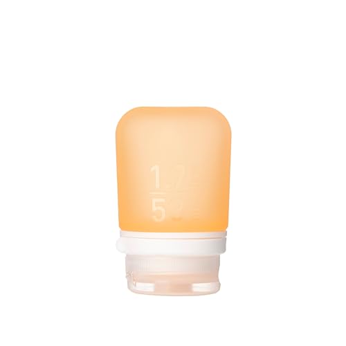 Image of humangear GoToob+ (Small) | Refillable Silicone Travel Bottle | Locking Lid | Food-Safe Material | Orange, Small (1.7 fl.oz; 53ml)