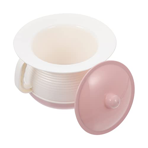 IWOWHERO Plastic Urinal Pot with Cover Hand Carry Spittoon Non-Slip Design for Elderly Children