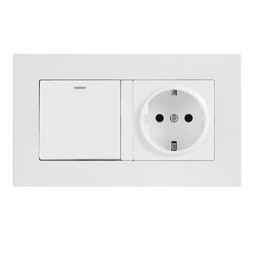 Interruptores de Luz | Suministros Domésticos Antiarañazos,Interruptores de Luces con Enchufe - Para Hogar, Interior, Jardín, Patio, Habitación Desde, Baño, Cocina, Dormitorio, Apartamento