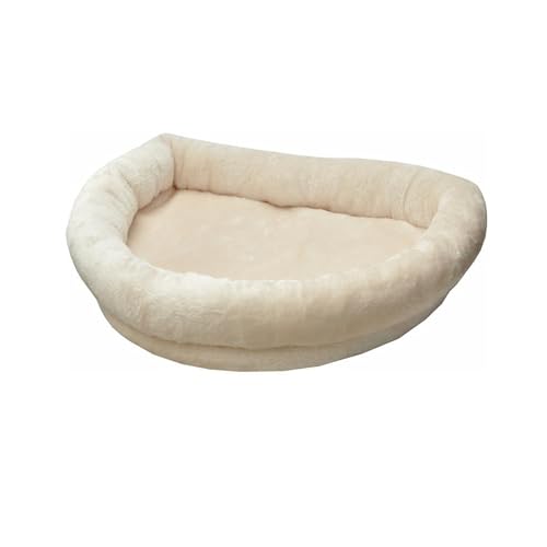 nanook Fensterbank Liege Top für Katzen - Fensterliegekissen - Plüschrand - XXL 60 x 45 x 10 cm - beige