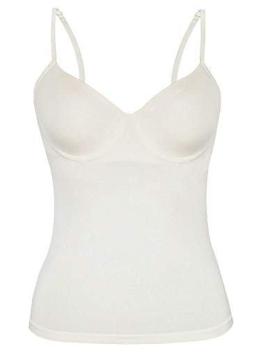Canotta con ferretto Sassa Bh-Shirt M. Einlage Vorgeformt, Canottiera Donna, Bianco (Elfenbein 00314), 90C (Taglia produttore:90C)