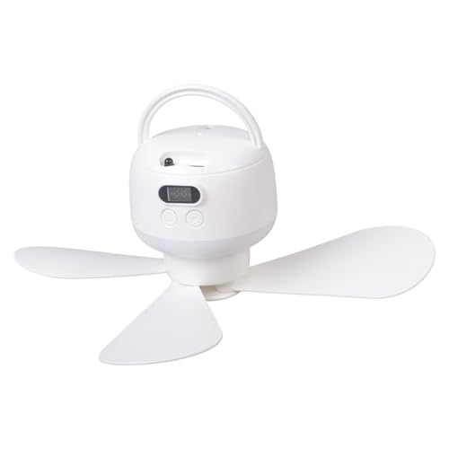 Gramigg Ventilador LED portátil de camping con control remoto, batería recargable, velocidad...