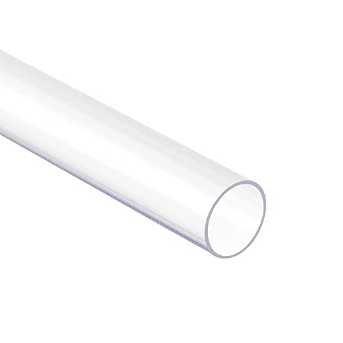 Image of uxcell Rigid Round Clear Tubing 11mm(7 /16'') ID x 12mm(15 /32'') OD x 1.64Ft Length Plastic Tube