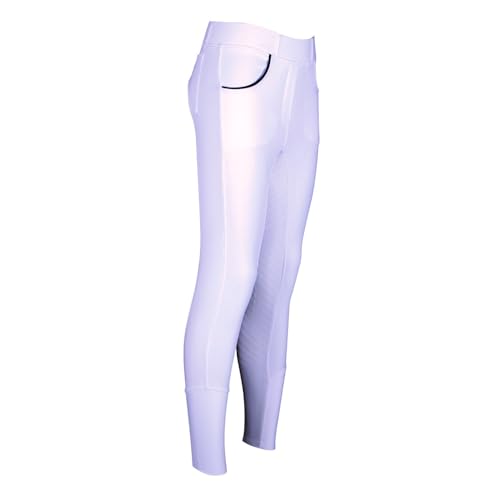 AK Cedar d'équitation Collants/Leggings/Culottes Pantalon avec Grip en Silicone AKRS6060 (L, Blanc)