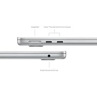 Apple 2024 13" MacBook Air Laptop mit M3 Chip: 13,6" Liquid Retina Display, 16 GB gemeinsamer Arbeitsspeicher, 512 GB SSD Speicher, beleuchtete Tastatur, 1080p FaceTime HD Kamera, Touch ID, Silber – Ansicht 5