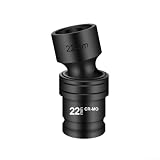 Chromstahl 1/2 Zoll Drehgelenk Innensechskant Adapter 12 mm-22 mm metrisch für elektrische Schlagschrauber schwarz rostbeständig Gelenkwerkzeug (22 mm)
