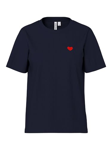 T-shirt Pieces Pcmila SS Heart Tee JRS Noos BC en jersey respirant et coupe confort