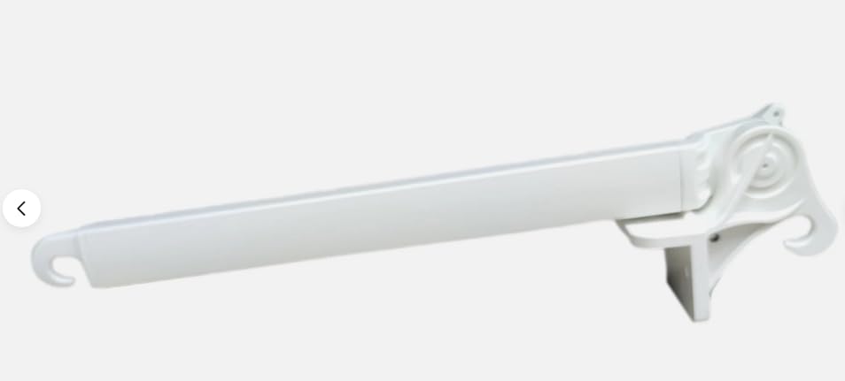 Braccetti per Tenda da Sole a Caduta, Coppia in Ferro, Montaggio a Balcone, Bianco, 50 cm