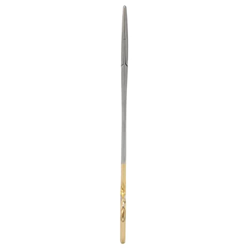 Image of Mayo Hegar Needle Holder 7 inch Needle Driver with Tungsten Carbide Inserts Stainless Steel Locking Ratchet Gold Rings Handle Instruments