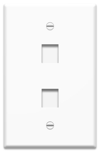 Legrand OnQ 2 Port Oversized Double Gang Wall Plate, High-Impact Flame Retardant Plastic, Covers Drywall, White, 10 Count, WP3302WH10