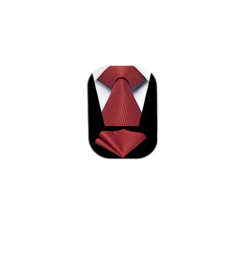 Image of HISDERN Ties for Men Solid Tie Handkerchief Set Classic Woven Silk Business Polka Dot Mens Ties Necktie Wedding Party