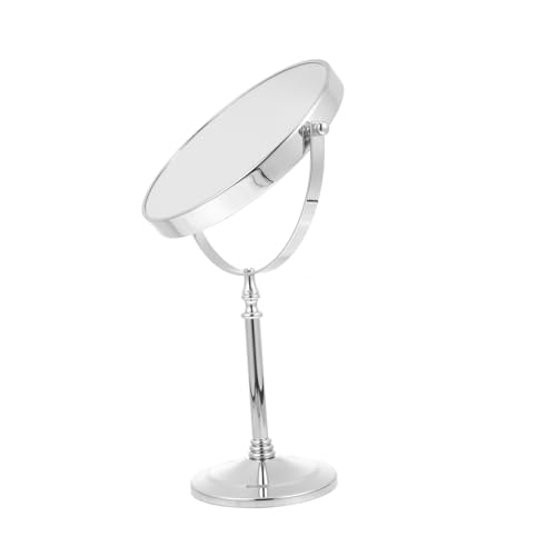 ADOCARN 1pc Vanity Mirror Travel Makeup Mirror Standing Magnifying Women: Double Sided 10x Vanity Cosmetic Tabletop Handheld Mirror 2 Sided Swivel Personal Table Mirror Glass Chic