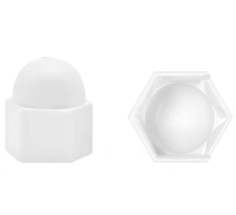 Rubber Pipe Cover,Plug Hole,Hex Nut,Pack of 10 Bolt Dome Cap,M32~M70 Plastic Protection Covers for Hexagon Screws, Bolts(White,M42*65 * 78mm)
