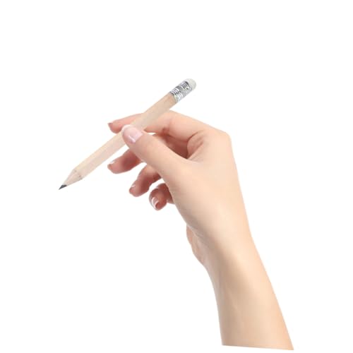 Lápices OUNONA 60pcs cortos con borrador blanco HB miniatura 4