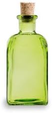 Nakpunar Green Recycled Glass Bottle with Cork 8 oz (250 ml) - bottle for oils, witch spells, wedding favors, fragrance reed diffuser bottle