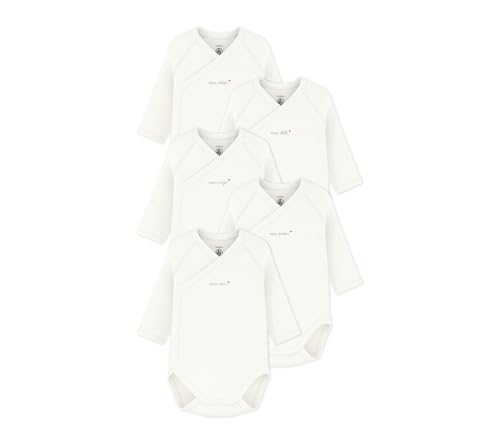 Lot de 5 bodies croisés Petit Bateau manches longues pour habiller bébé facilement au quotidien
