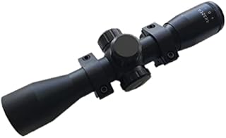 NyLeabon 4x32 Crossbow Scope, Red and Green Illuminated Scope, Glass Etched Reticle Scope, Compact Hunting Scope, Shooting Scope with 1 Inch Scope Rings, Black (4X32EG)