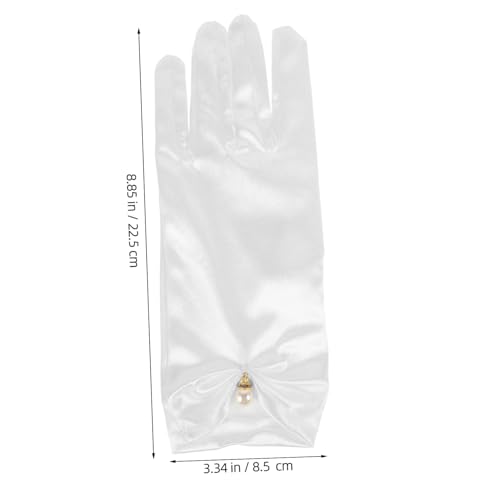 BESPORTBLE 1pair Elegant Lace Gloves with Pendant for Weddings Bridal Events and Evening Parties Wrist Fingerless Design for Women and Girls2