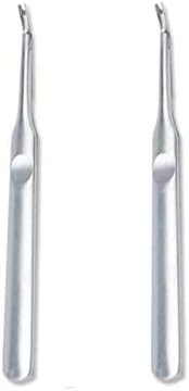 KDDOM 2 Pcs Stainless Steel Cuticle Pusher Remover Dead Skin Fork Trimmer Professional Cuticle Trimmer