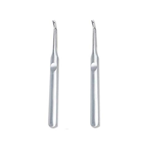 2 Pcs Stainless Steel Cuticle Pusher Remover Dead Skin Fork Trimmer Professional Cuticle Trimmer