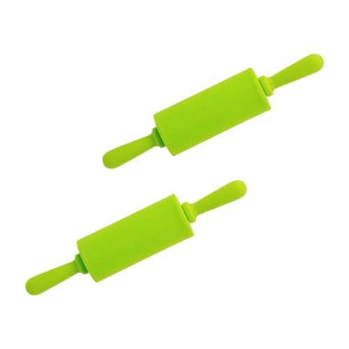 Mobestech 2 Piezas rodillo artesanía herramientas para pequeño Herramientas de arcilla palos rodantes herramientas artesanales hechas a mano rodando palos gel de sílice Verde