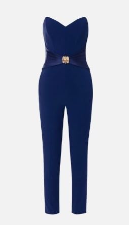 Elisabetta Franchi Tuta in crêpe Fluido con Macro Fiocco