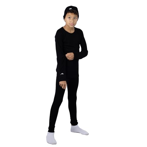 Merino Wool Base Layer Kids Set - Midweight Unisex Merino Wool Thermal Underwear For Kids Top, Bottom, Cuff Beanie3