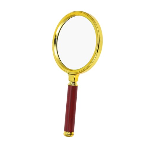 SHERCHPRY Classic Handheld Magnifying Glass with Lens and Faux Rosewood Handle High Definition Magnification for Reading Repairs and Crafting Vintage Style Loupe Magnifier for Detail Viewing