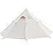 HOPUBUY 4 Person Hot Tent Canvas Tent, 4 Season Bell Tent Glamping Tent with Ventilation Net Doors and Windows, Outdoor Wind-Proof Oxford Yurt Tent Luxury Tipi Tent for Fishing Camping Hunting
