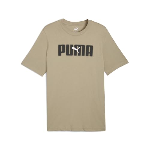 PUMA Mens Essentials Logo Lab Crew Neck Short Sleeve Casual Tops Casual - Beige - Size L