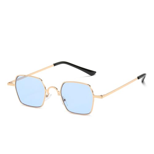 Lunettes de soleil carrées rétro steampunk en métal pour un style urbain quotidien