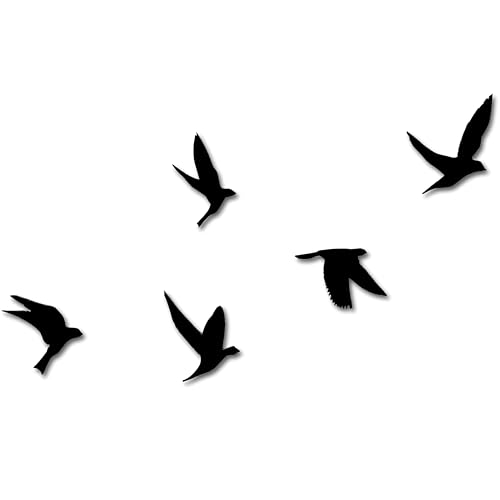 Wanddeko Vögel Acryl | Wanddeko Wohnzimmer – Moderne Wanddekoration Schwarz für Wohnzimmer, Schlafzimmer & Flur – Minimalistische Vogel Silhouetten für stilvolle Wandgestaltung“