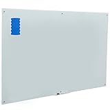 DexBoard 72' x 40' Frameless Glass Whiteboard | Magnetic Tempered Glass Dry Erase Board with Accessory Tray | Premium Wall Mounted Whiteboard for Office, Classroom & Home
