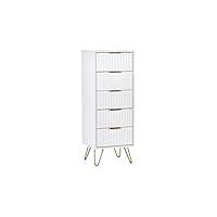 Julian Bowen Murano 5 Drawer Tallboy - White Chests