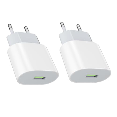Adaptatore Caricabatteria USB, Caricabatteria Rapida 18W Applicabile a Samsung Galaxy A72 A71 A56 A55 A54 A53 A52 A52s A51 A41 A36 A35 A26 A25 A21s A20 A17 A16 A15 A12 A40 A50 A6 A06 2 confezioni