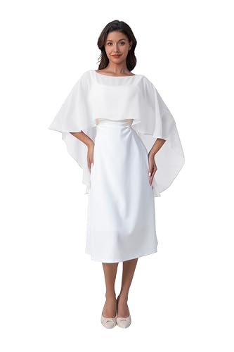 Women's Soft Chiffon Shawl Wraps Shrug for Evening Dress Wedding Cape Cover Up 1920s Shawl