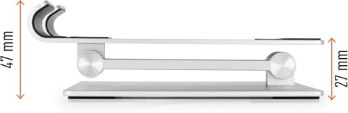 Durable Supporto Per Tablet/Smartphone, Altezza E Angolo Visivo Regolabili, Pieghevole, Argento, 894023 - 5