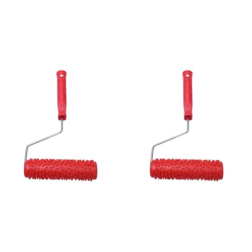 Eoslcusmvl 2X Rodillo de Pintura de Gota de Agua en Relieve de 7 Pulgadas con Manejar de Plástico para la Decoración de la Pared