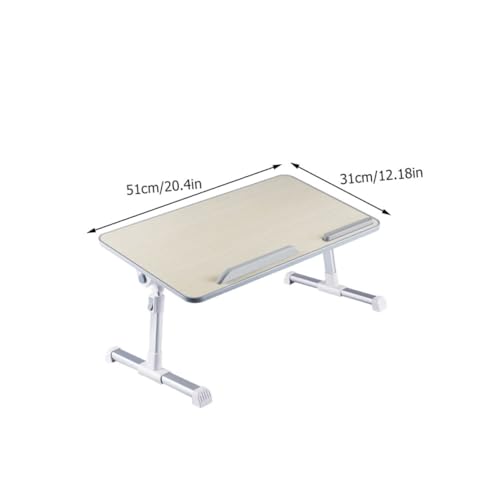 Bureau pliable en bois beige compact et table d'ordinateur réglable pour rompre le mal de dos - 4