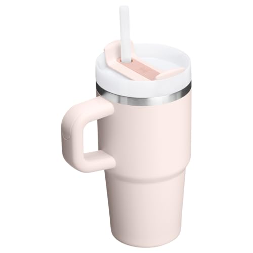 Image of Stanley Quencher H2.0 Tumbler with Handle and Straw 20 oz | Flowstate 3-Position Lid | Cup Holder Compatible for Travel | Insulated Stainless Steel Cup | BPA-Free | Rose Quartz 2.0