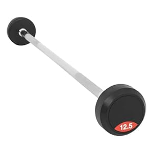 Gorilla Sports® Haltère Long en Caoutchouc – Poids de 10kg à 50kg, Barre Chromée, Antidérapante, avec/sans Support – Ensemble d&rsquo;Haltères Longs, Musculation, Fitness, pour Homme et Femme, Maison, Gym