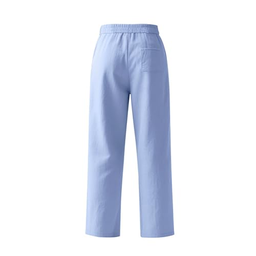 Men's Casual Linen Drawstring Pants Comfortable Relaxed Fit Breathable Lightweight for Daily Wear Outdoor Power4
