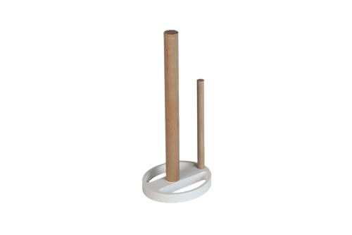 Soporte para rollos de cocina blanco de 26 cm con base antideslizante hecho a mano 2